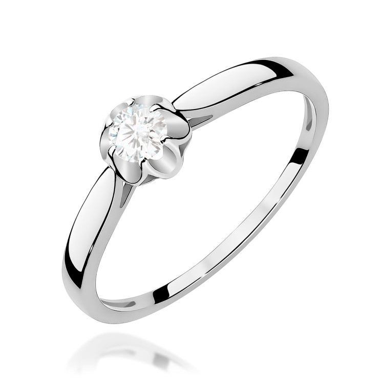 Pierścionek W0062 Diament Laboratoryjny 0,15ct białe złoto