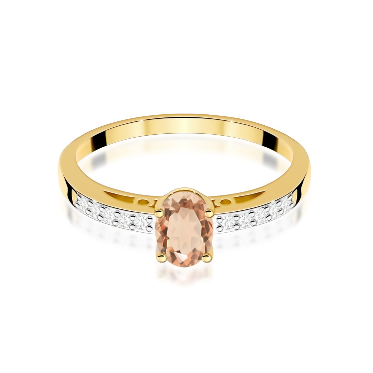 Pierścionek W067 Morganit 0,40ct żółte złoto