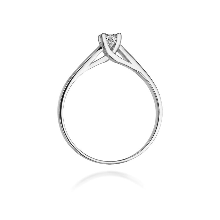 Pierścionek z białego złota z diamentem laboratoryjnym - próba 585 0,10CT w0070.B3.LDW.01