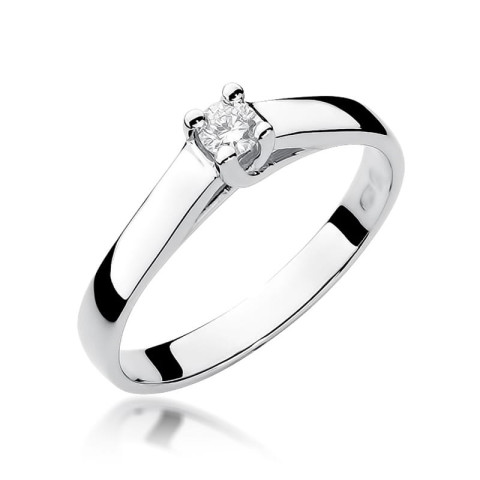 Pierścionek z białego złota z diamentem laboratoryjnym - próba 585 0,10CT w0070.B3.LDW.01