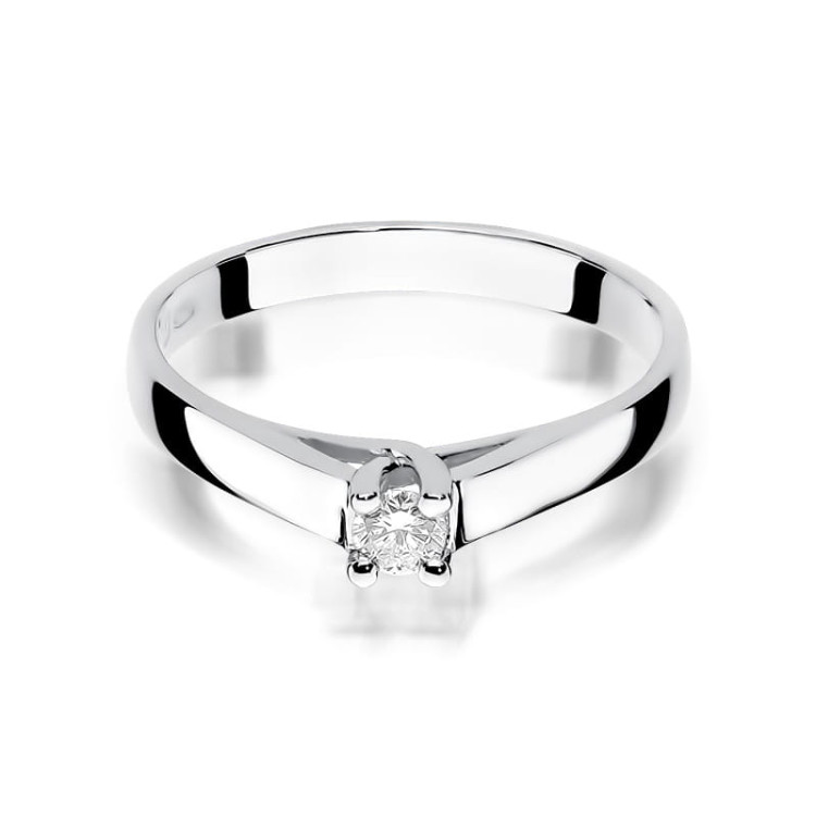 Pierścionek z białego złota z diamentem laboratoryjnym - próba 585 0,10CT w0070.B3.LDW.01