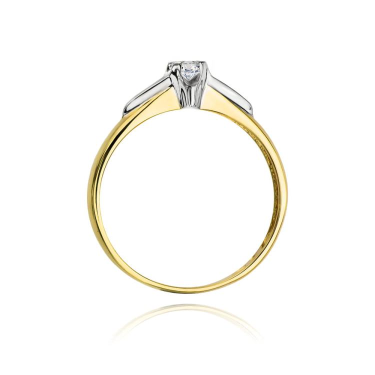 Pierścionek z żółtego złota z diamentem laboratoryjnym - próba 585 0,10CT w0088.Z3.LDW.01