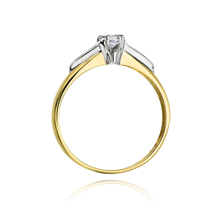 Pierścionek W088 Diament 0,15ct żółte złoto