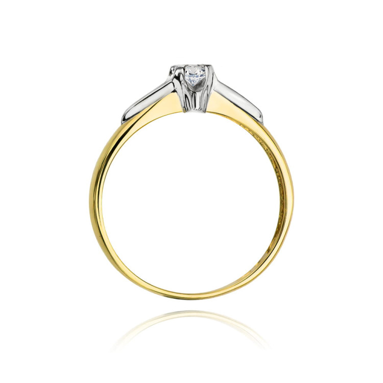 Pierścionek W0088 Diament 0,08ct żółte złoto