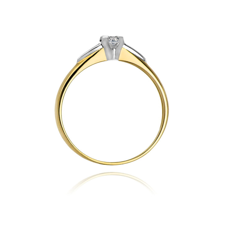Pierścionek W0088 Diament 0,05ct żółte złoto