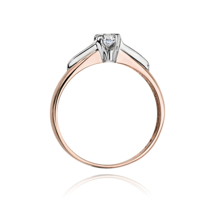 Pierścionek Diament 0,15ct różowe złoto W0088