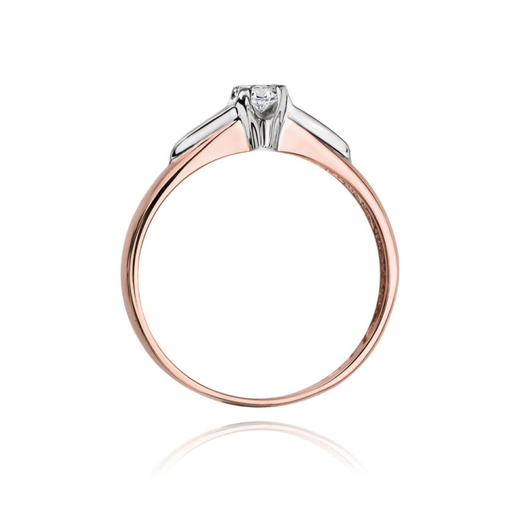 Pierścionek W0088 Diament 0,10ct różowe złoto