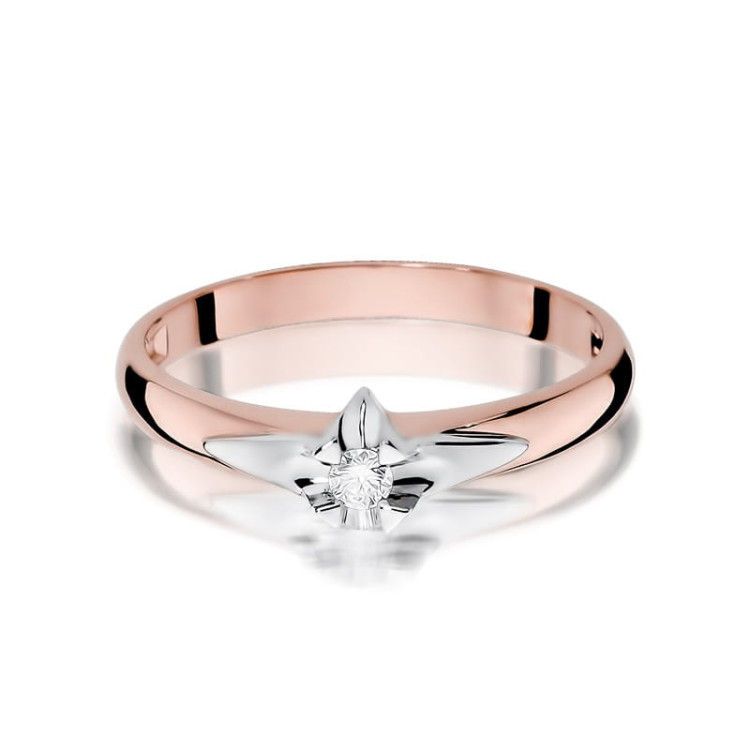 Pierścionek W0088 Diament 0,05ct różowe złoto