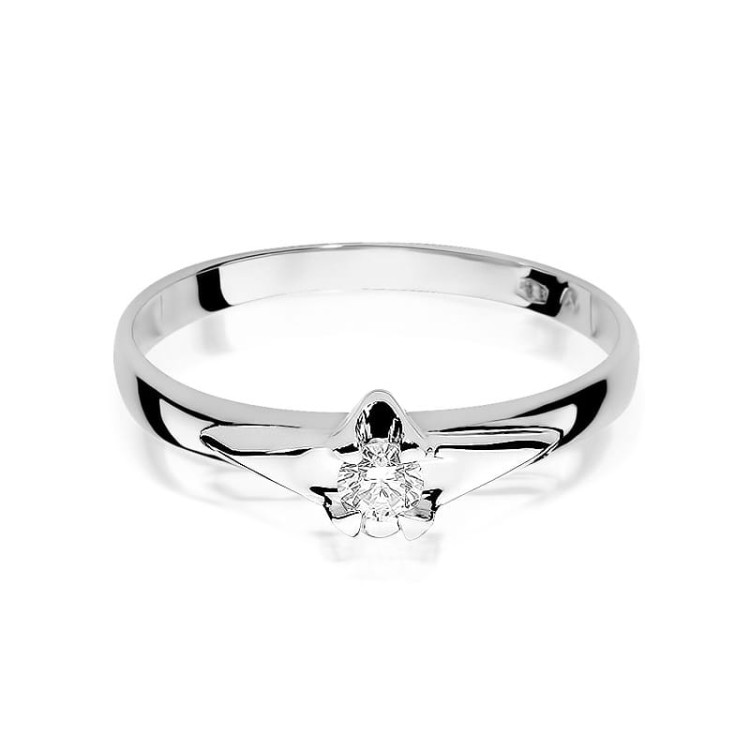 Pierścionek W0088 Diament 0,12ct białe złoto