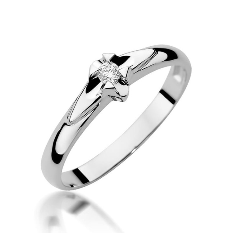 Pierścionek W0088 Diament 0,05ct białe złoto