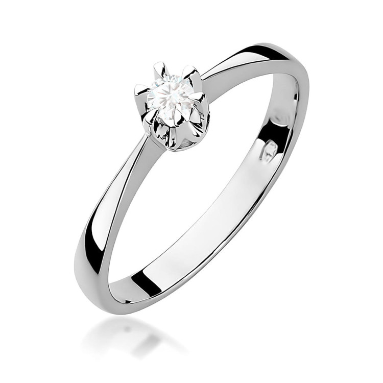 Pierścionek W0111 Diament 0,12ct białe złoto