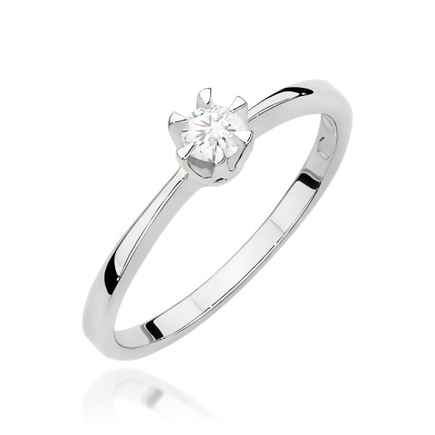 Pierścionek W0111 Diament 0,15ct białe złoto