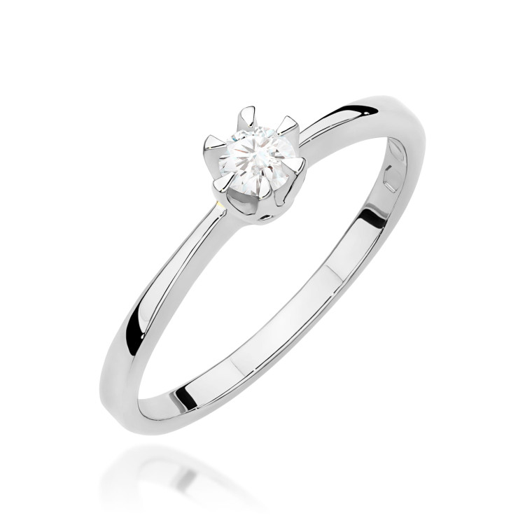 Pierścionek W0111 Diament 0,15ct białe złoto