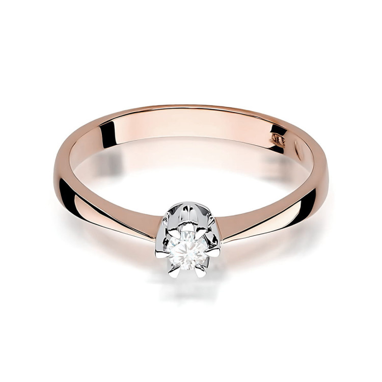 Pierścionek W0111 Diament 0,08ct różowe złoto
