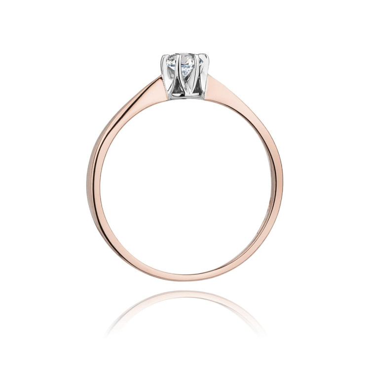 Pierścionek W0111 Diament 0,08ct różowe złoto