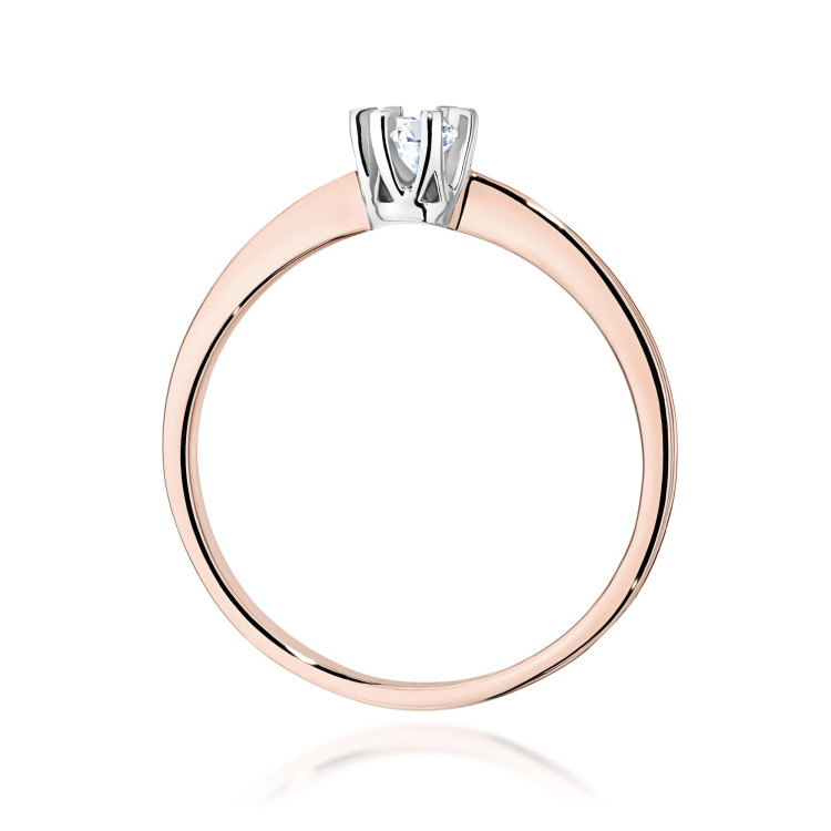 Pierścionek W0111 Diament 0,15ct różowe złoto