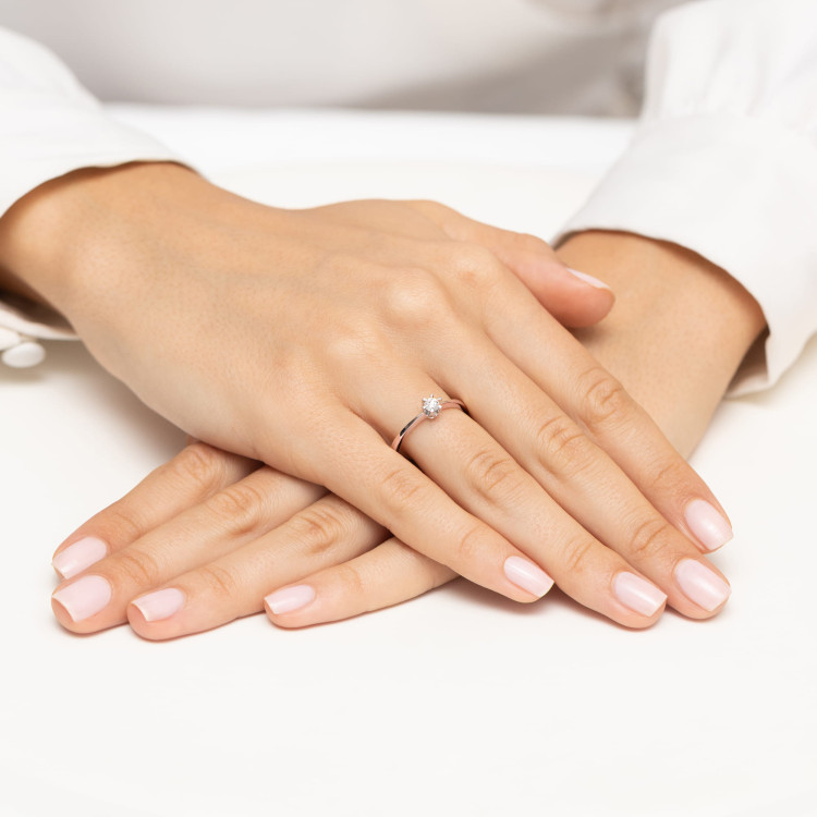 Pierścionek W0111 Diament 0,15ct różowe złoto