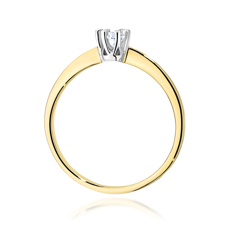 Pierścionek W0111 Diament 0,15ct żółte złoto