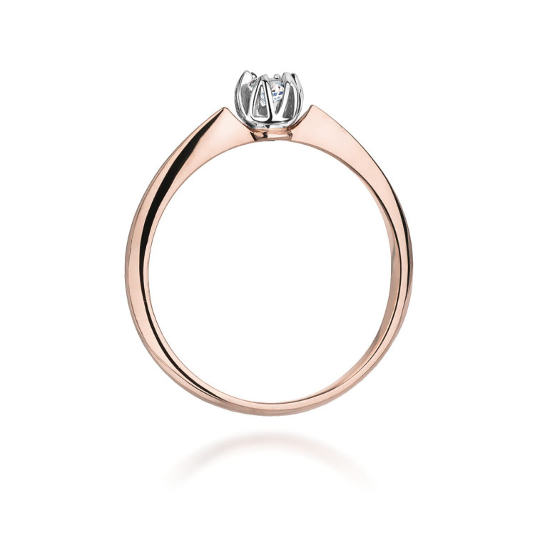 Pierścionek W0134 Diament 0,10ct różowe złoto
