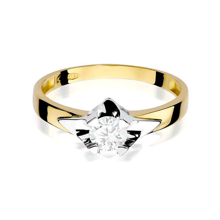 Pierścionek W0155 Diament Laboratoryjny 0,50ct żółte złoto