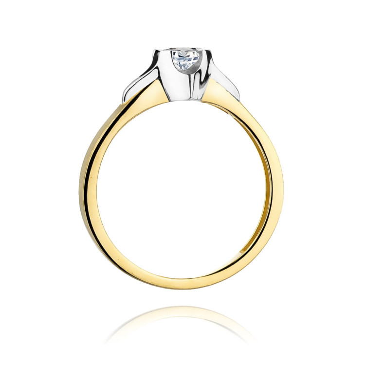 Pierścionek W0155 Diament Laboratoryjny 0,25ct żółte złoto