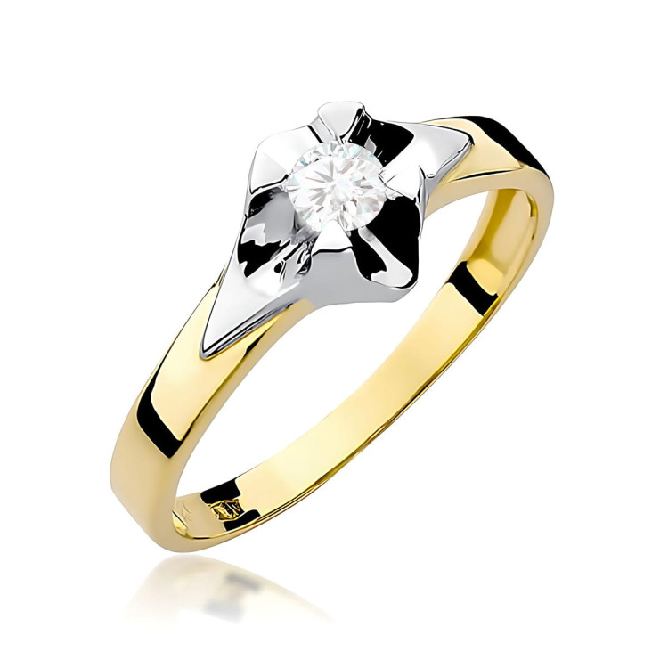 Pierścionek W0155 Diament Laboratoryjny 0,25ct żółte złoto