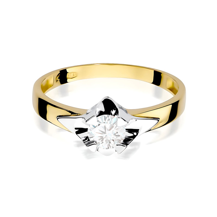 Pierścionek W0155 Diament 0,50ct żółte złoto