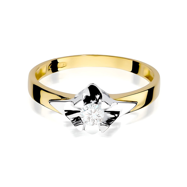 Pierścionek W0155 Diament 0,23ct żółte złoto