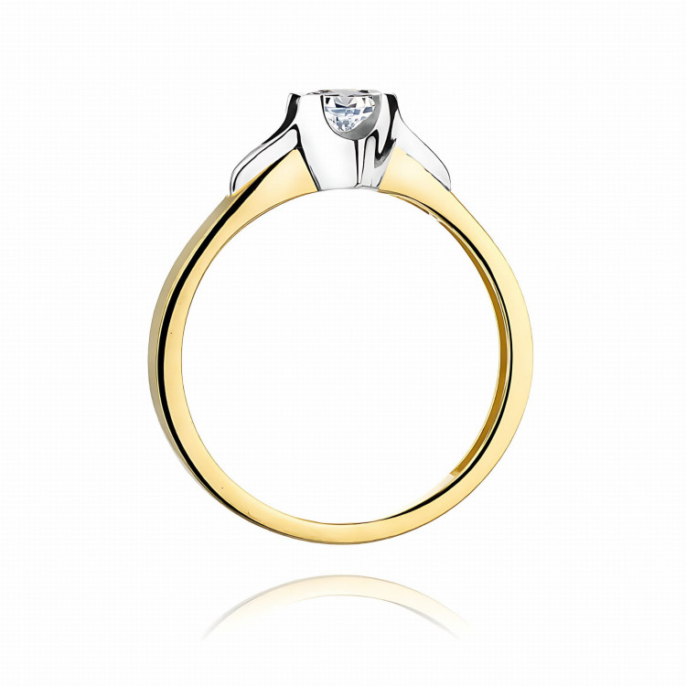 Pierścionek W0155 Diament 0,20ct żółte złoto