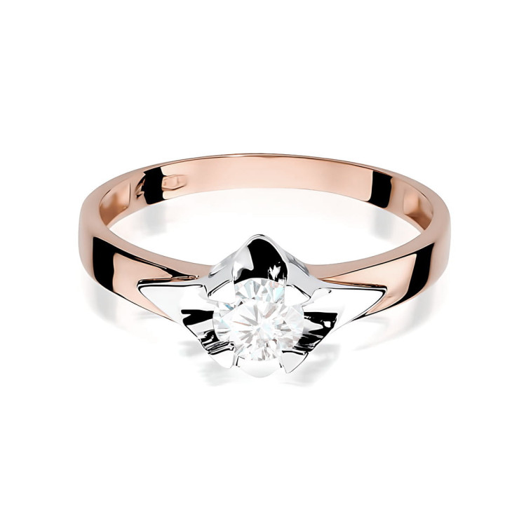 Pierścionek W0155 Diament Laboratoryjny 0,50ct różowe złoto