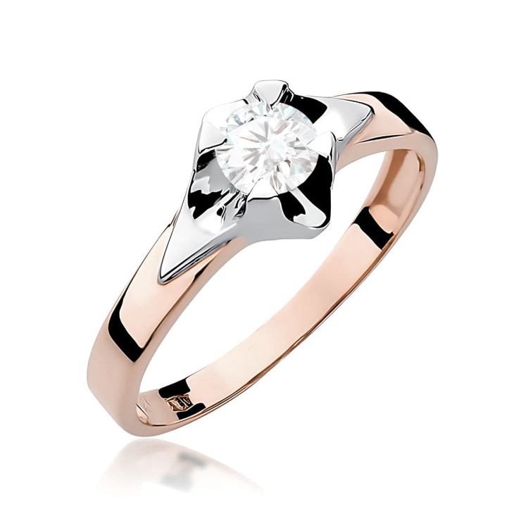 Pierścionek W0155 Diament Laboratoryjny 0,50ct różowe złoto