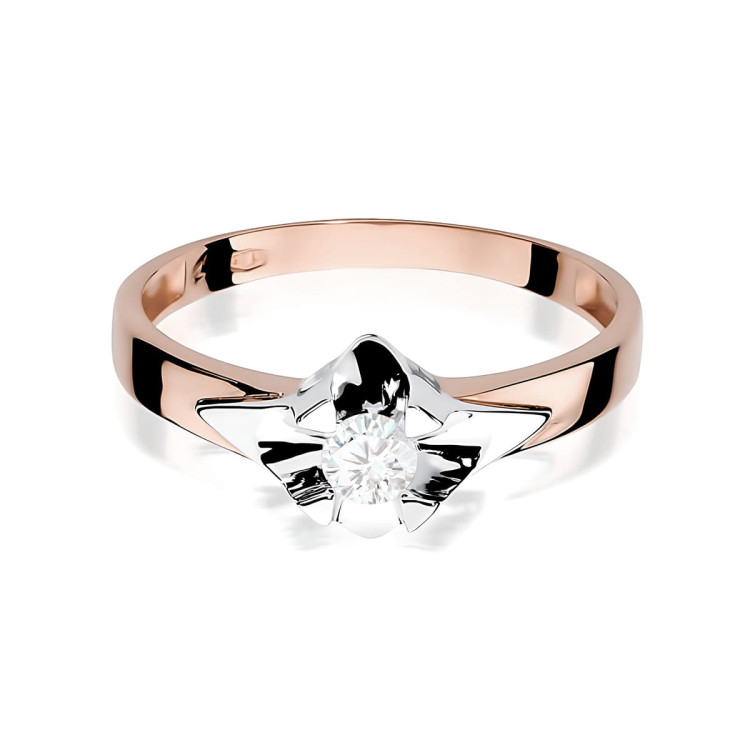 Pierścionek W0155 Diament Laboratoryjny 0,25ct różowe złoto