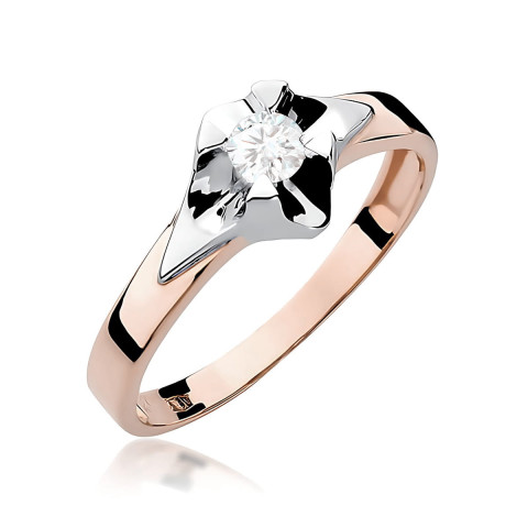 Pierścionek W0155 Diament Laboratoryjny 0,25ct różowe złoto