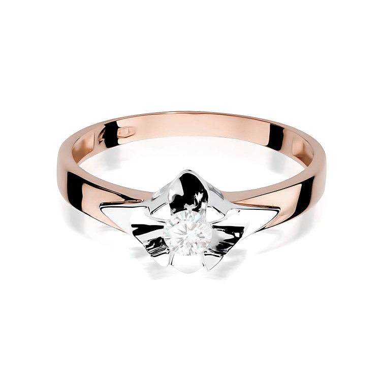 Pierścionek W0155 Diament 0,20ct różowe złoto