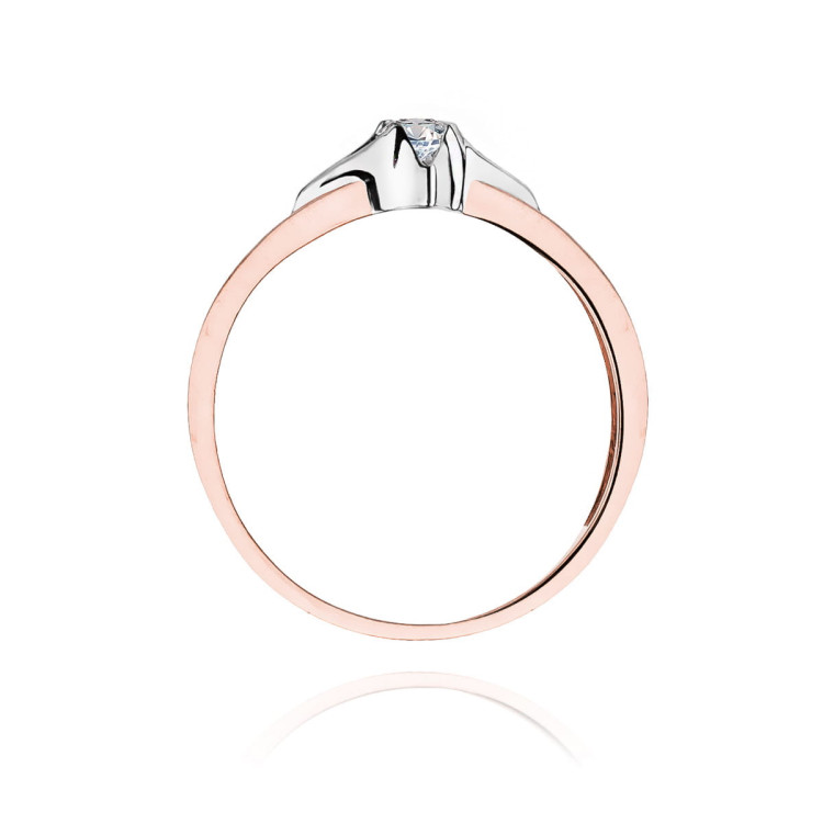 Pierścionek W0155 Diament 0,12ct różowe złoto