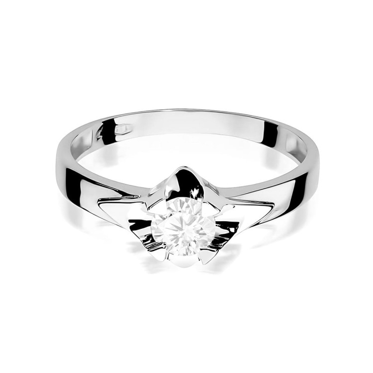 Pierścionek W0155 Diament Laboratoryjny 0,50ct białe złoto