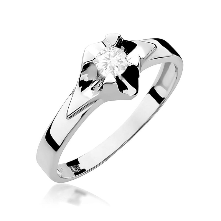Pierścionek W0155 Diament Laboratoryjny 0,20ct białe złoto