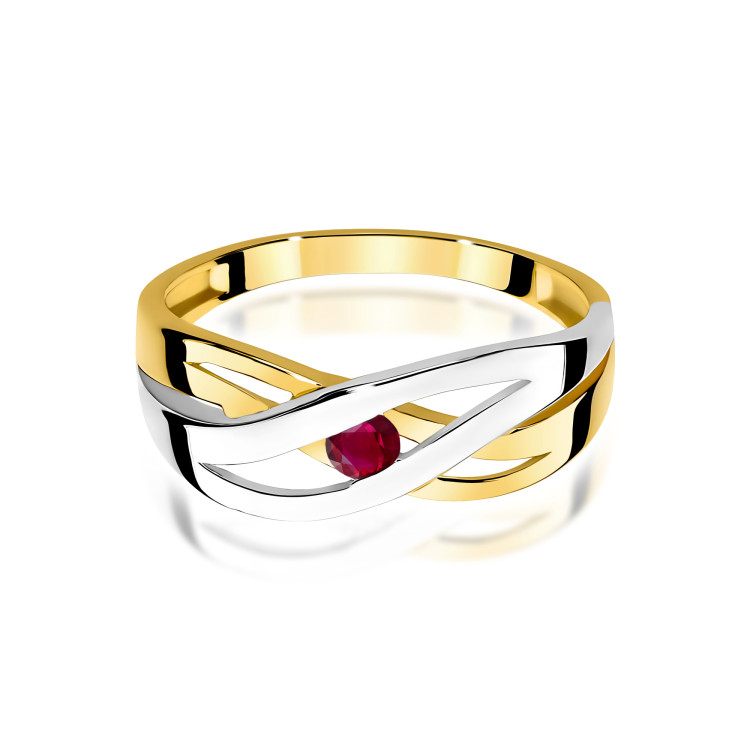 Pierścionek W0156 Rubin 0,15ct żółte złoto