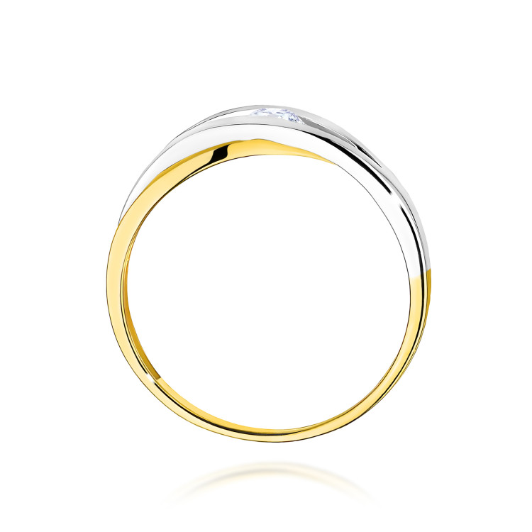 Pierścionek z żółtego złota z diamentem laboratoryjnym - próba 585 0,10CT w0156.Z3.LDW.01