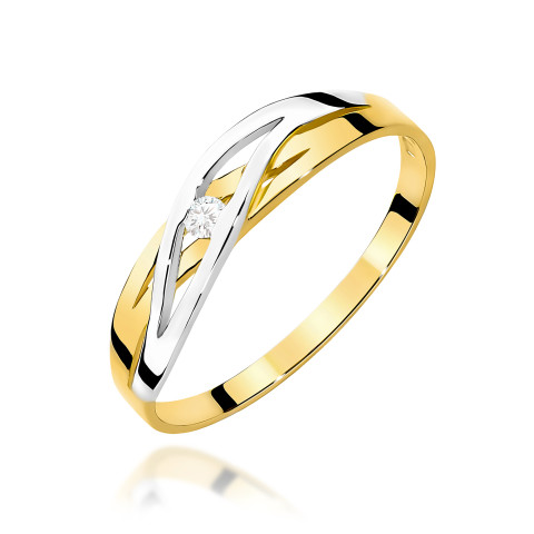 Pierścionek W0156 Diament 0,04ct żółte złoto