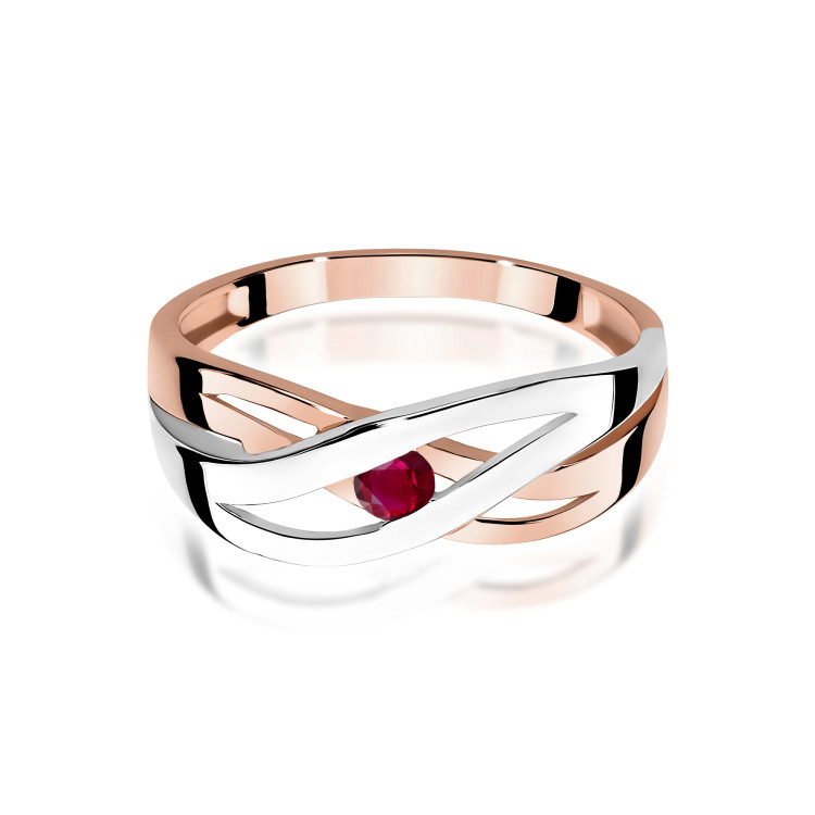 Pierścionek W0156 Rubin 0,15ct różowe złoto