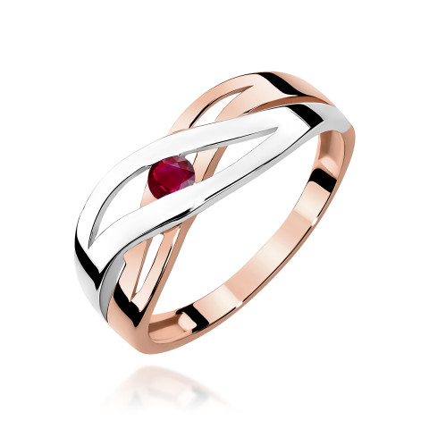 Pierścionek W0156 Rubin 0,15ct różowe złoto