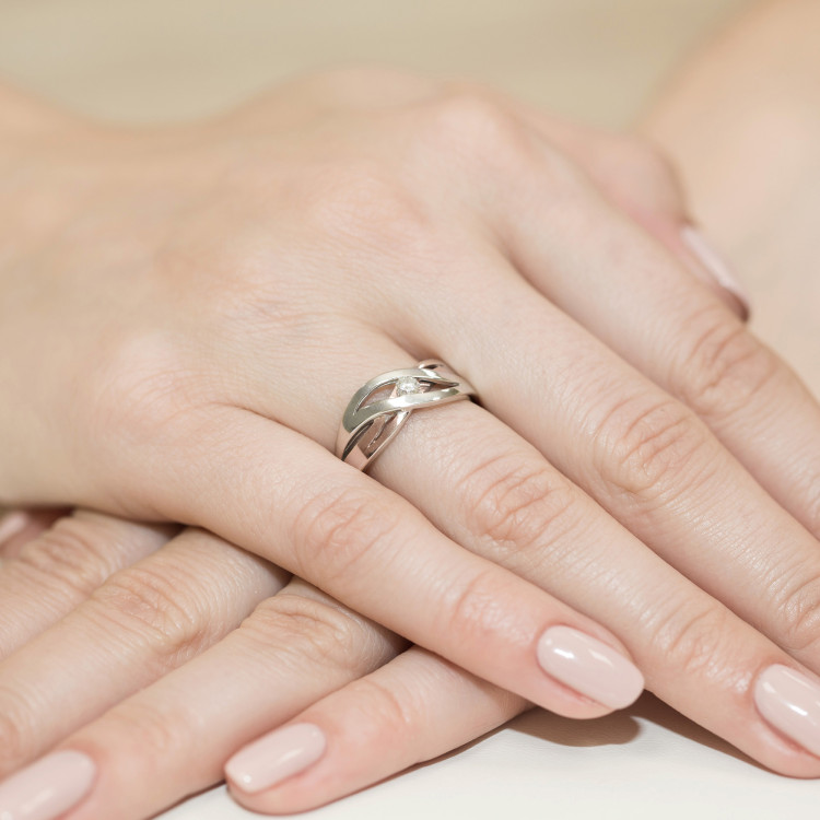 Pierścionek W0156 Diament 0,10ct różowe złoto