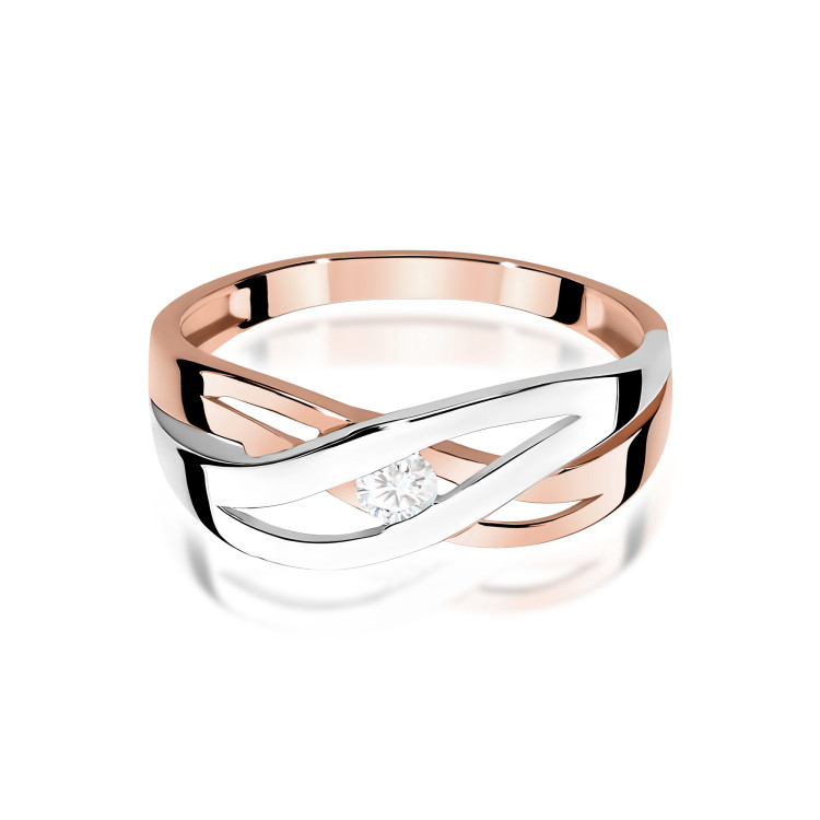 Pierścionek W0156 Diament 0,10ct różowe złoto