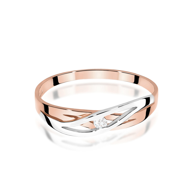 Pierścionek W0156 Diament 0,04ct różowe złoto