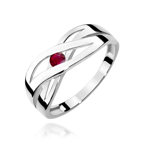 Pierścionek W0156 Rubin 0,15ct białe złoto