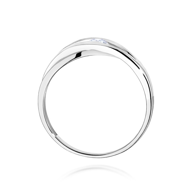 Pierścionek z białego złota z diamentem laboratoryjnym - próba 585 0,10CT w0156.B3.LDW.01