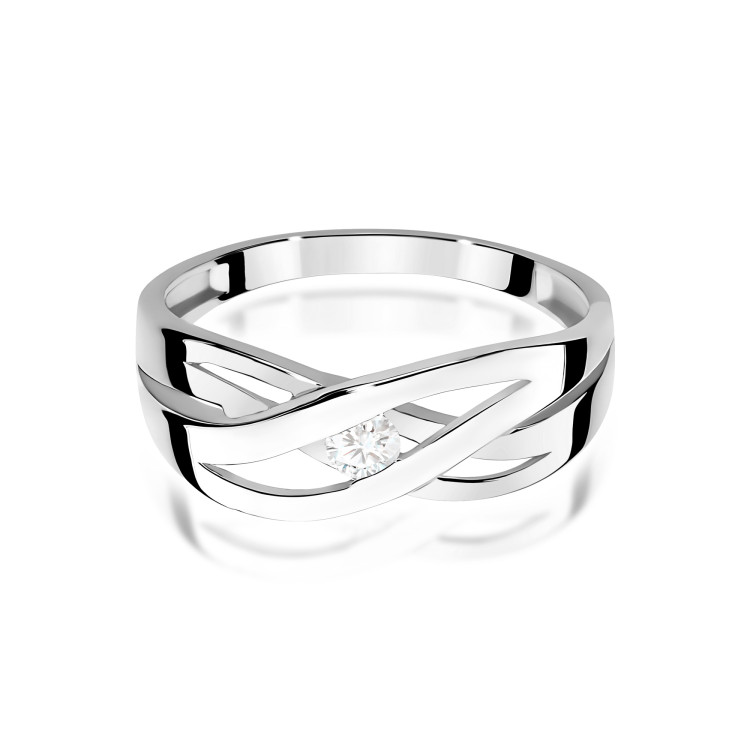 Pierścionek W0156 Diament 0,10ct białe złoto