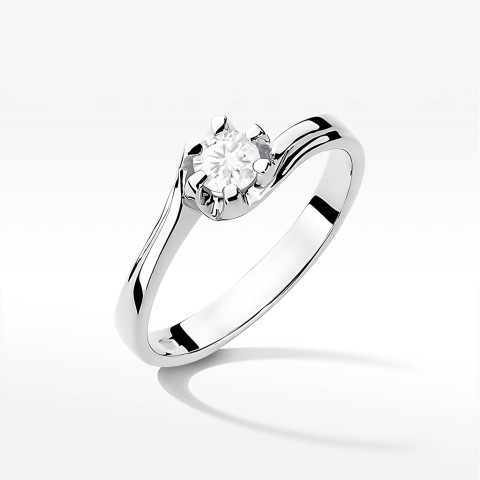 Pierścionek W0163 Diament Laboratoryjny 0,30ct białe złoto