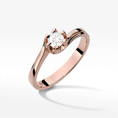 Pierścionek W0163 Diament Laboratoryjny 0,30ct różowe złoto